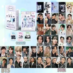 ( KPOP BOY GROUP ) Photocard hologram Selca dua sisi koleksi KPOP Kartu isi 50 pcs foto koleksi Kertas