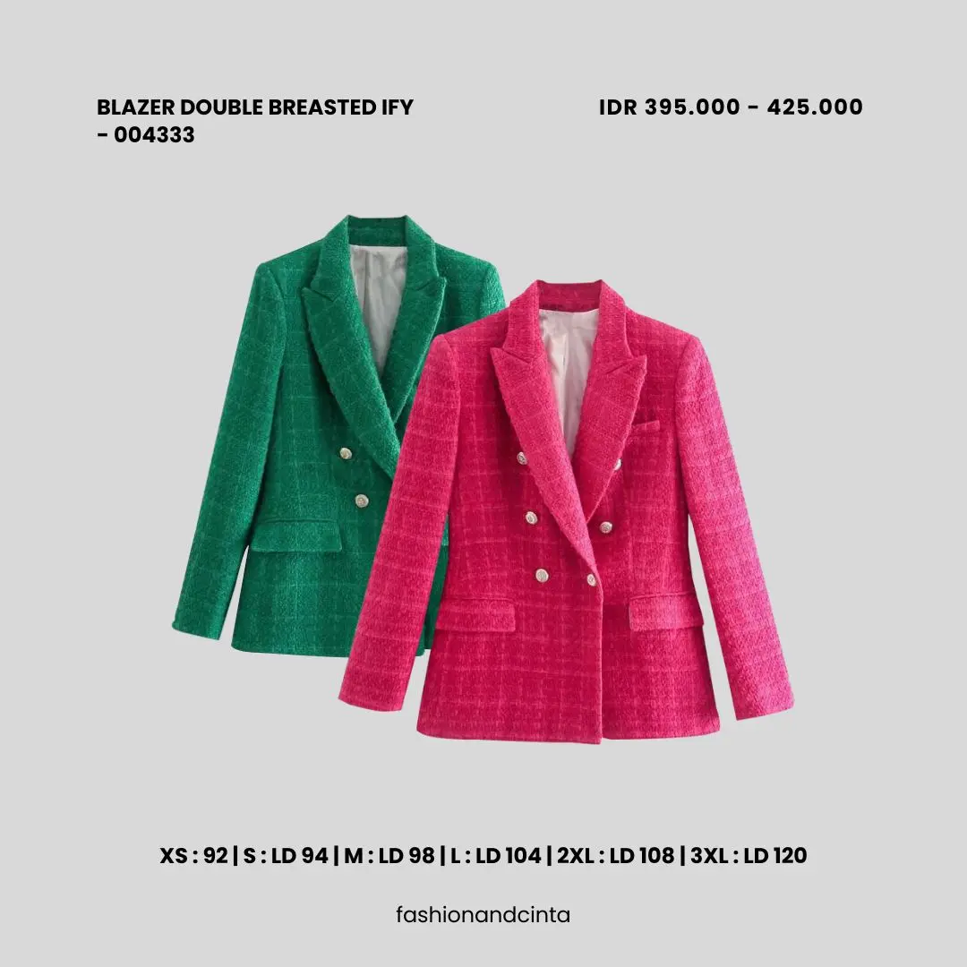 Blazer Double Breasted IFY 004333 Kerja Wanita