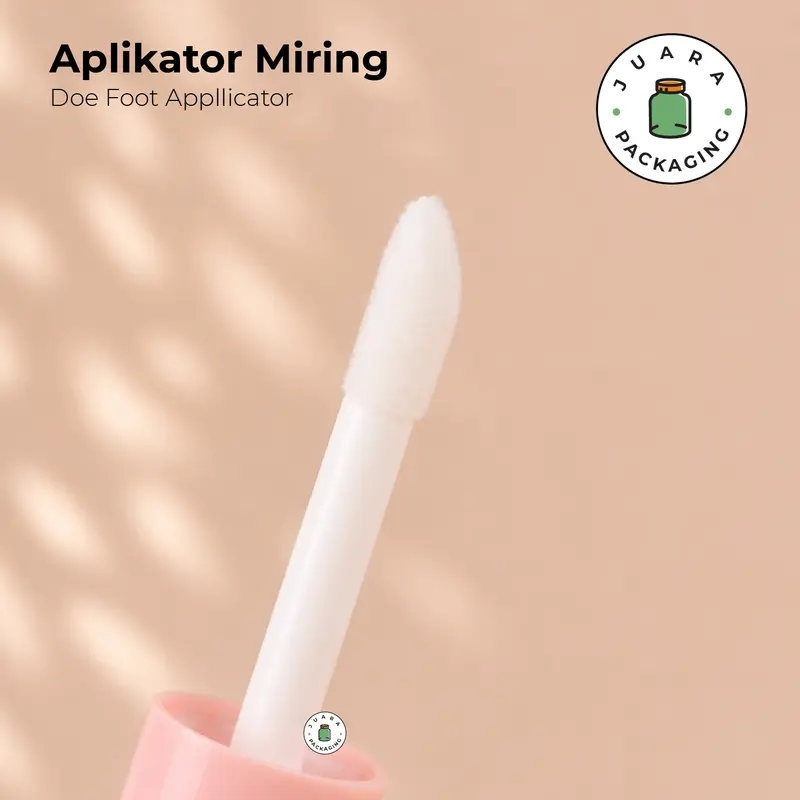Wadah Lipcare Acrylic 6ml Tutup Bentuk Hati Warna Pink Ungu Biru Kuning Putih – Botol Kosmetik dengan Aplikator Miring Doe Foot, Cocok untuk Lip Serum, Lipbalm, Lipgloss, Liquid Lipstick Refill
