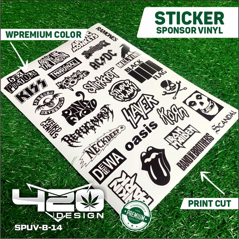 Stiker Pack Black & White Brand Skena Paket Stiker Brand Music Brand Hype Untuk Tumblr Hp Laptop Motor Helm - Stiker Pack Hologram Siap Tempel - Kode SPUV 1