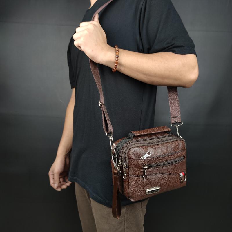 POLO AMSTAR - Handbag Pria Wanita Bahan kulit PU Multifungsi Bisa Selempang Clucth Bag Tas Tangan 0