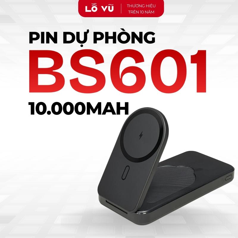   Random màu sắc  Pin sạc dự phòng không dây 10.000MAH BS601 Sạc nhanh 20w max Không dây 15W max Hiển thị phần trăm pin - Phụ kiện điện thoại Lỗ Vũ 1 levu01 