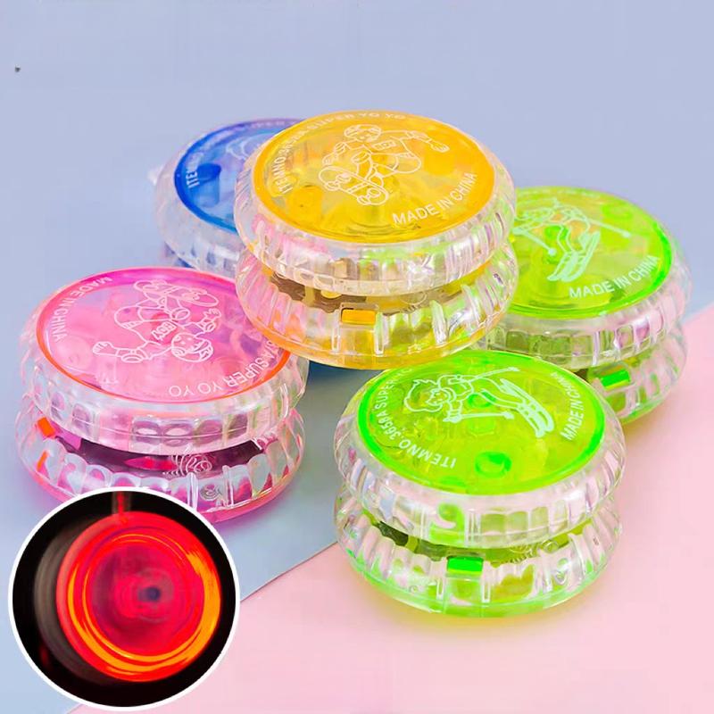 COD Mainan Bola YoYo Magic Bulat Bahan Plastik Ukuran 2.2x1.3" + Lampu Colorful untuk Anak hadiah toys 3