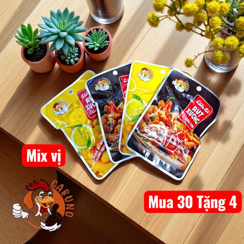Bịch 30(tặng thêm 4 rút) Chân gà rút xương CABUNO MIX Vị Tứ Xuyên hot đồ ăn vặt Food gói chânga