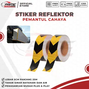 Stiker Reflektor Pemantul Cahaya Tanda Panah Warning Sign 5CM 25METER