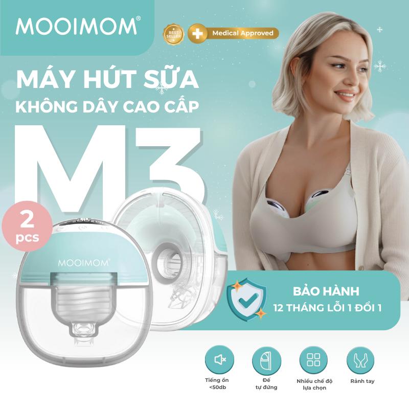   DEAL ĐỘC QUYỀN  Máy Hút Sữa Không Dây Cao Cấp MOOIMOM M3 Nhỏ Gọn Vắt Sữa Rảnh Tay Pin Sạc Tiện Lợi BH Lỗi 1 Đổi 1 Mới 12 Tháng 
