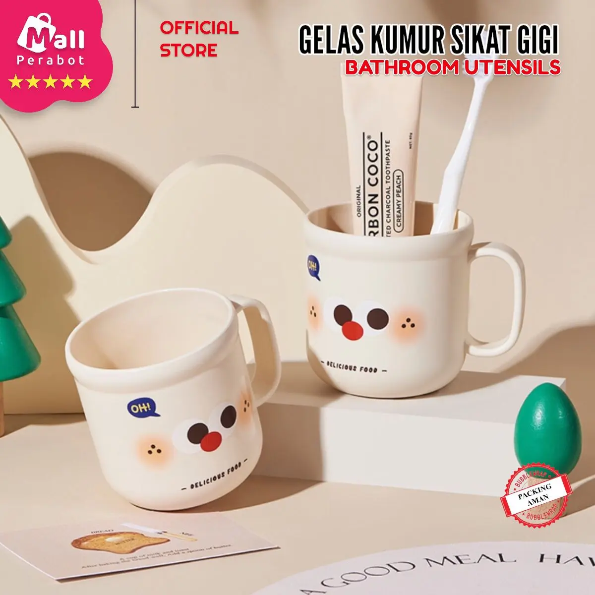 Mall Perabot Boru | Gelas Anak Lucu Karakter | Mug Gelas Cangkir BPA free | Gelas Kumur Sikat Gigi Bathroom Utensils