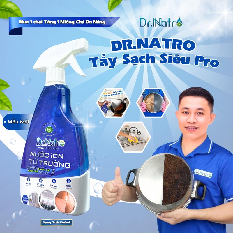 1 Chai Tẩy Đa Năng Dr Natro Tẩy Sạch Mọi Vết Bẩn Chai 500ml - Mua 1 tặng 2 (1 gói dưỡng hoa, 1 miếng nhám) Làm Sạch