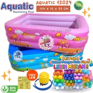 Kolam Renang Anak dan Bayi Jumbo Aquatic ukuran 1.2 Meter - Paket Kolam Mandi Bola Free Lem inflatable swimming