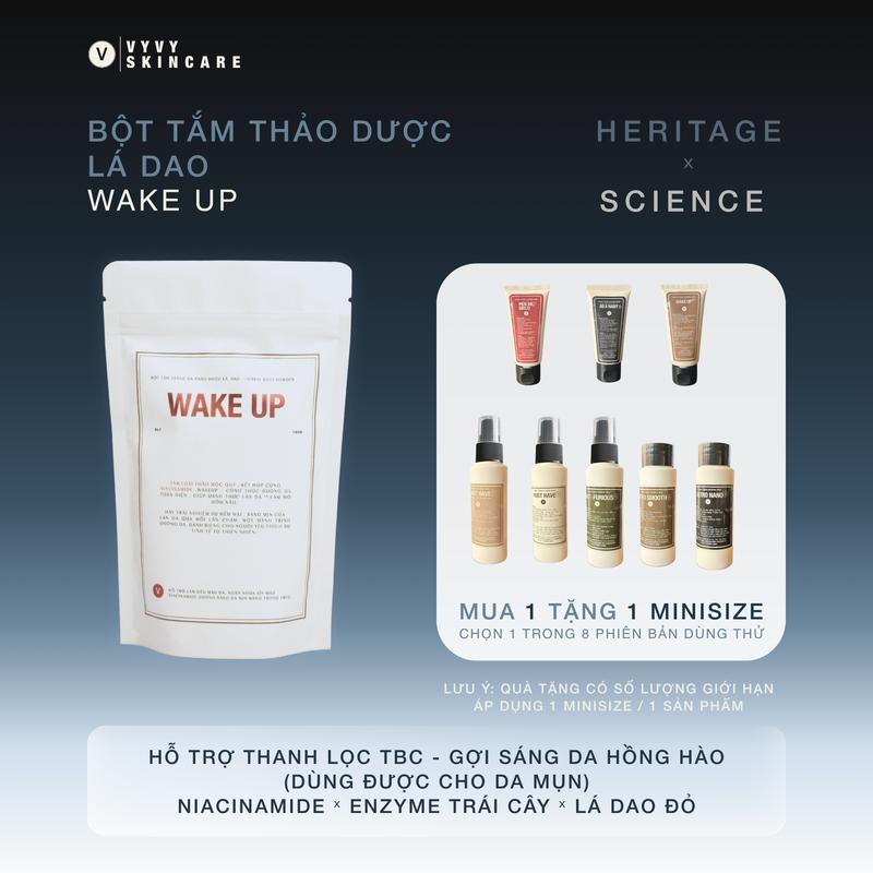 VyVy Haircare Bột Tắm Thảo Dược Wake Up 150gr - Tẩy Da Chết Enzyme Lá Dao Đỏ Giúp Da Sáng Mịn & Giảm Viêm Nang Lông