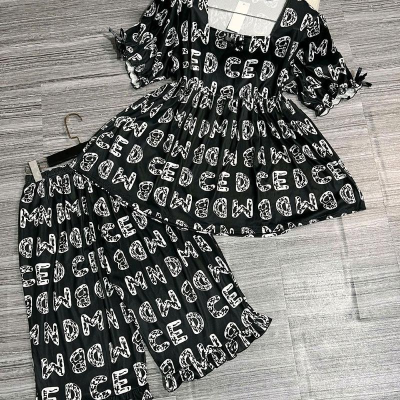 (80_120KG Bigsize )Đồ bộ lững ngủ đồ ngủ nữ pijama lững ngắn tieu thư phối nơ chât vãi tâm gân