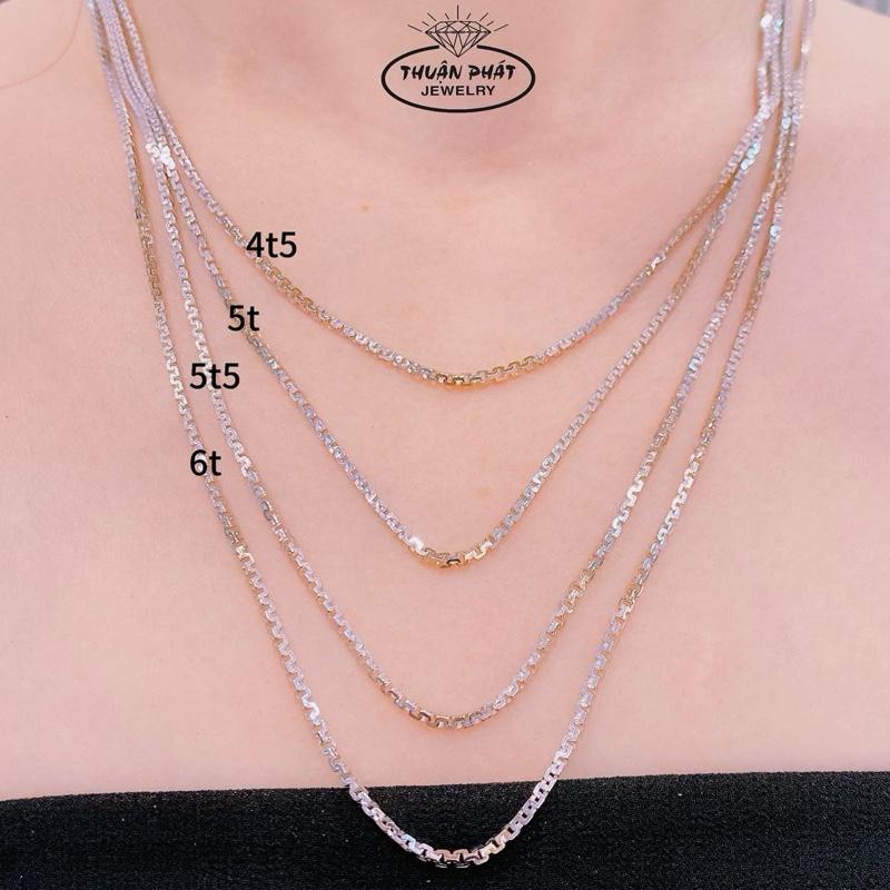 Phụ Kiện Dây Chuyền Unisex D040 Dây Cong HQ 2Li Dày 45cm Và 50cm Đeo Cổ Sang Trọng Trang Sức Bạc Ý Xi Kim - Bạc Thuận Phát Nam Nữ Đeo được