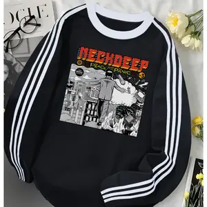 S-XXXXXL (6XL) Kaos Lengan Panjang Tiga Garis Korea Premium 100% Katun | Neckdeep Style Unisex Pria Wanita Comfortable & Stylish