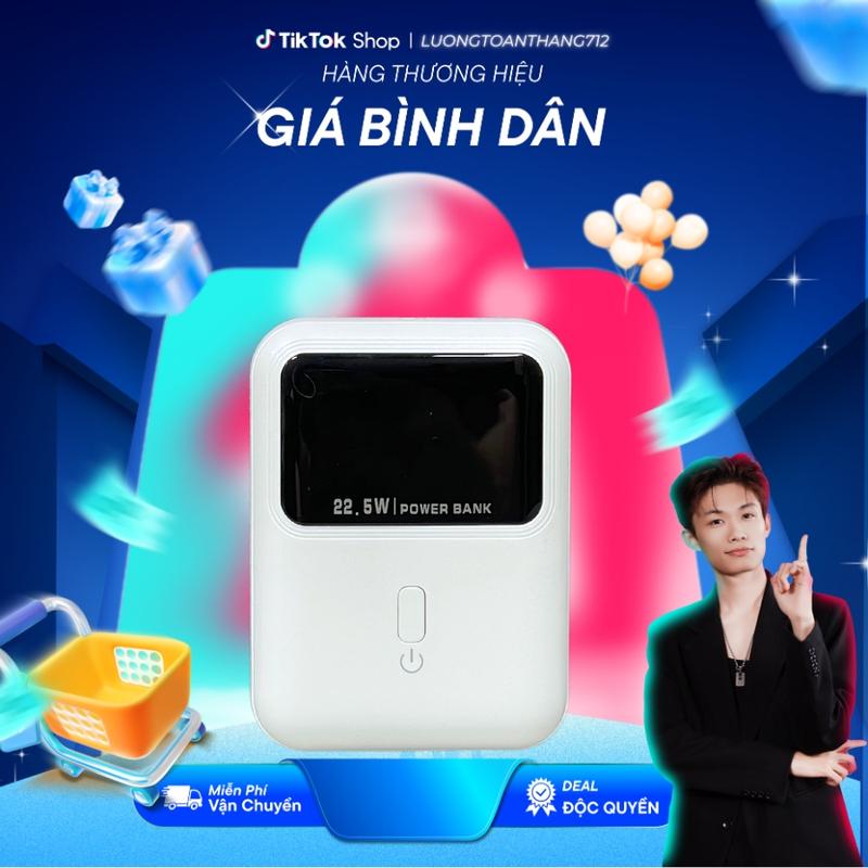 [DEAL ĐẶC BIỆT] Pin sạc dự phòng 10.000mAh P06, Sạc nhanh 18w max, Màn hình hiển thị phần trăm pin - Phụ kiện điện thoại, Lỗ Vũ 1, vuabanlo, levu01