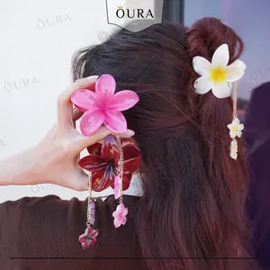Jedai Kamboja Rumbai Bunga Kecil Jepitan Rambut Bunga Bali Flower Hair Claw Aesthetic Fashion Style