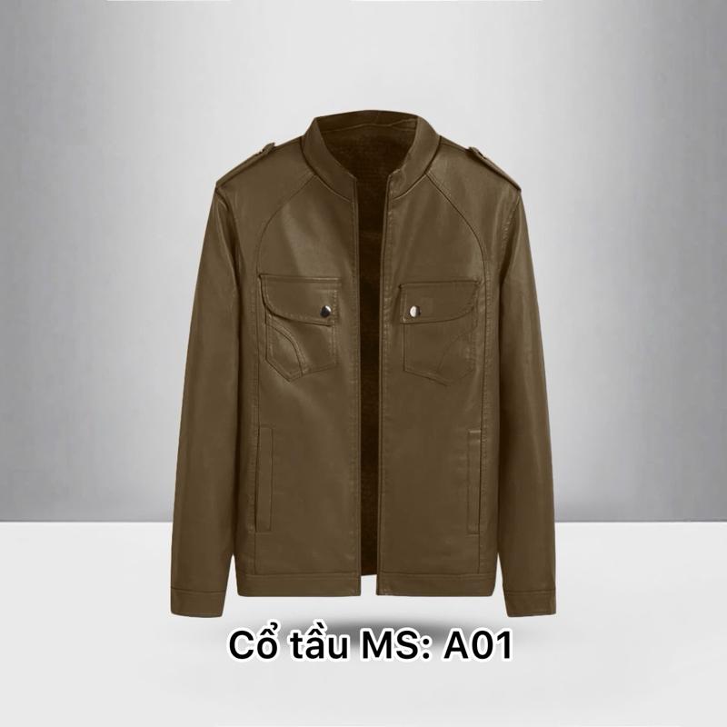 ÁO khoác da  cổ bẻ lót lông quảng châu chất da mềm vân da chống bong tróc trầy xước 5