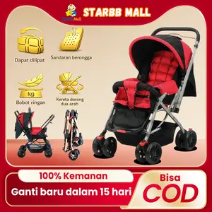 [Bisa COD] Starbb Mall KERETA DORONG BAYI TERBAIK 2026 Lipat • Berongga • Sabuk 3 Titik • Roda Ganti • Ruang Simpan Luas • 2 Arah • 100% Aman