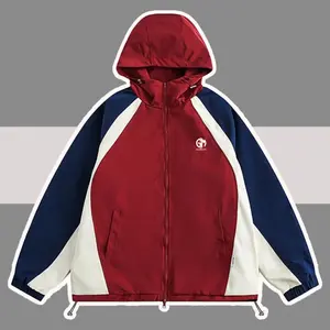 VARSITY JACKET VINTAGE HOODIE SOFT PARASUT WATERPROOF MANTEL PRIA Kantong Lembut  Tebal  Nyaman