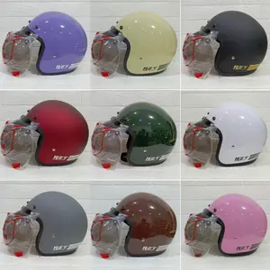 Helm RZT CLASSIC Bogo Retro Garis Dewasa Standar SNI