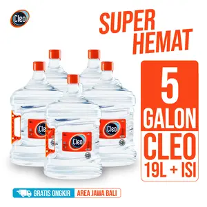 [SUPER HEMAT] Air Murni Cleo Galon 19 LT Handle SE - Bundling Hemat 5 Galon