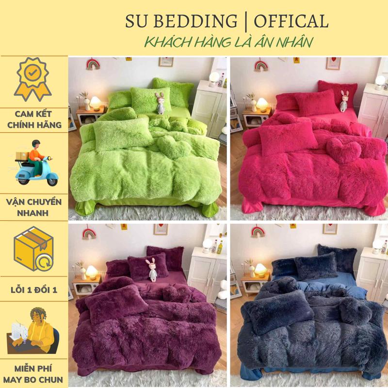 Bộ Chăn Ga Gối Nỉ Lông Tim Nhung 5 Món Tặng Kèm Gối Trái Tim   Set Vỏ Chăn   