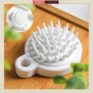 Sisir Keramas Bulat Silikon Sikat Rambut Scalp Anti Ketombe Pemijat Kulit Kepala Lembut Berkualitas alat bantu