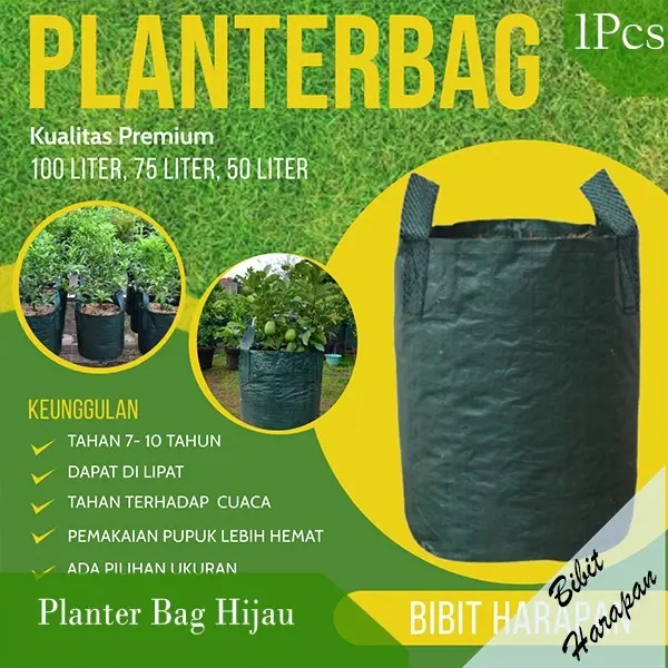 Planter Bag Hijau 50 75 100 Liter Pot Tanaman PlanterBag Media Tanam