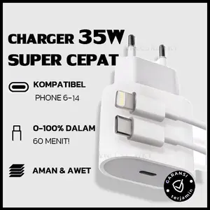[Garansi 1 Tahun] Kabel charging set For IP8 X  11 12 13 14 Daya  Pengisian Cepat 35W Set Adaptor Aksesori Kabel Kabel Adaptor Ponsel Cable Panjang Charger Battery