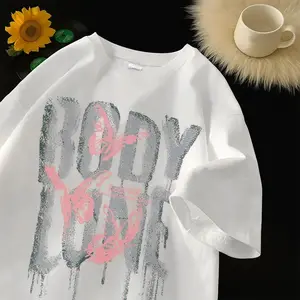 Kaos Couple Oversize | Warna Hitam Putih Tshirt Wanita Oversize | Gaya Street Style | Nyaman untuk Casual