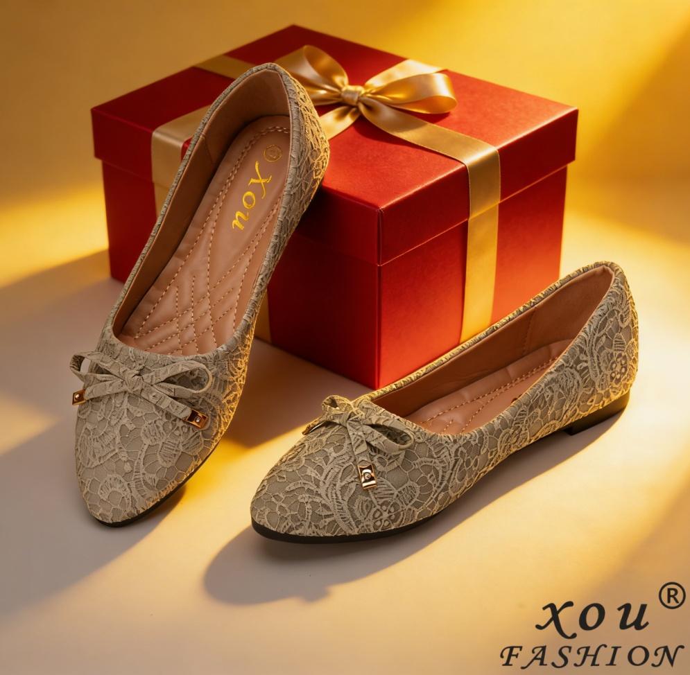 XOU sepatu wanita flat premium flat shoes elegant style Terbuat dari bahan PU cocok untuk acara besar dan kehidupan santai sehari-hari Kasual dan serbaguna nyaman dan tahan lama  lucu ballet A-103