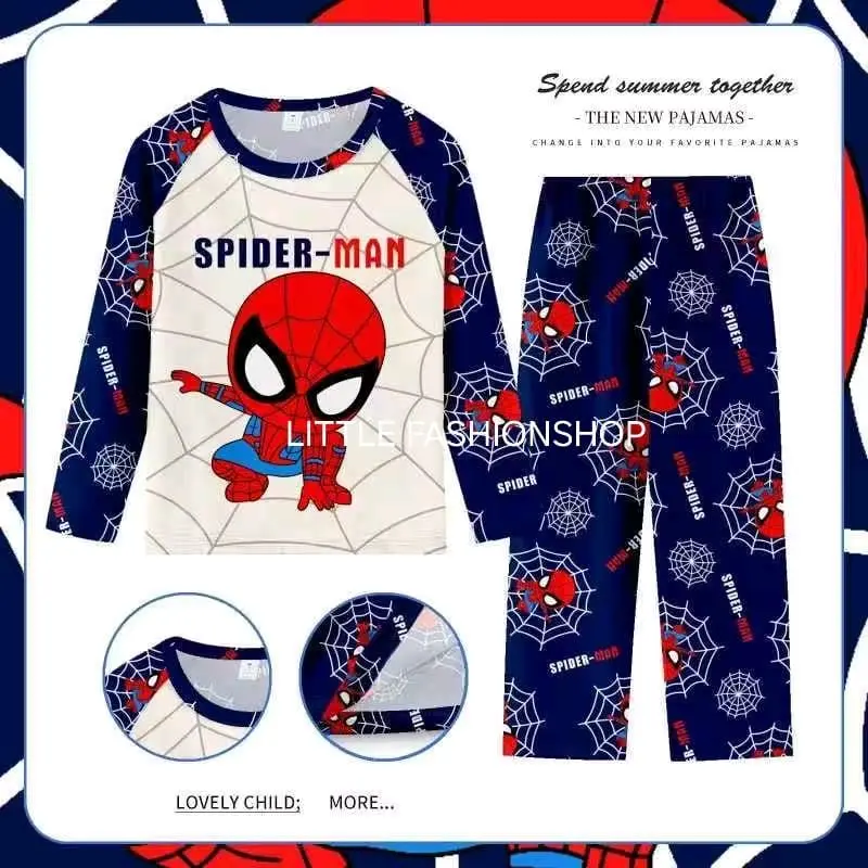 (4-13T) Baju tidur anak cowok lengan panjang celana panjang piyama anak cowok 8