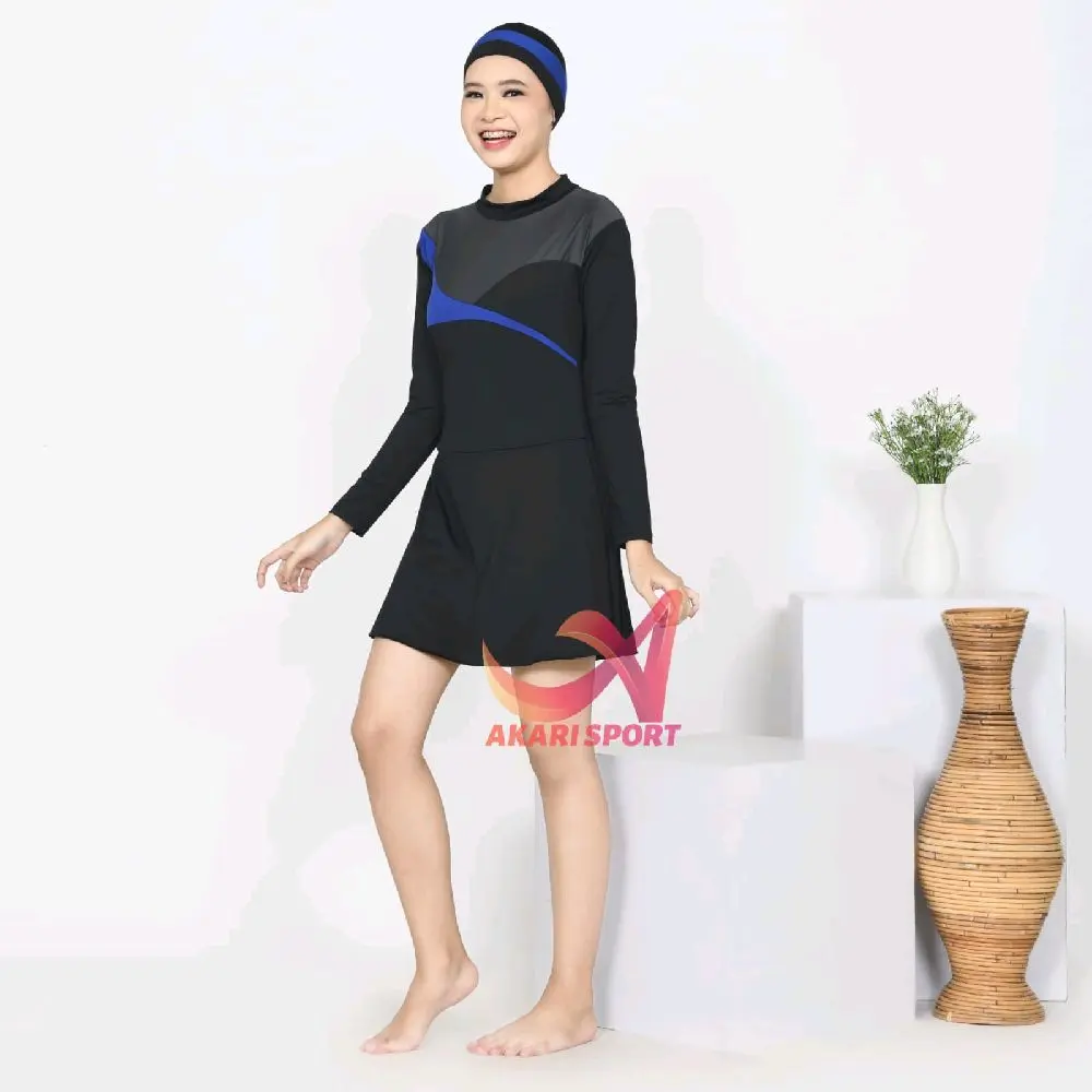 BAJU RENANG DV ROK DEWASA WANITA SWIMSUIT SEMI MUSLIM FREE TOPI