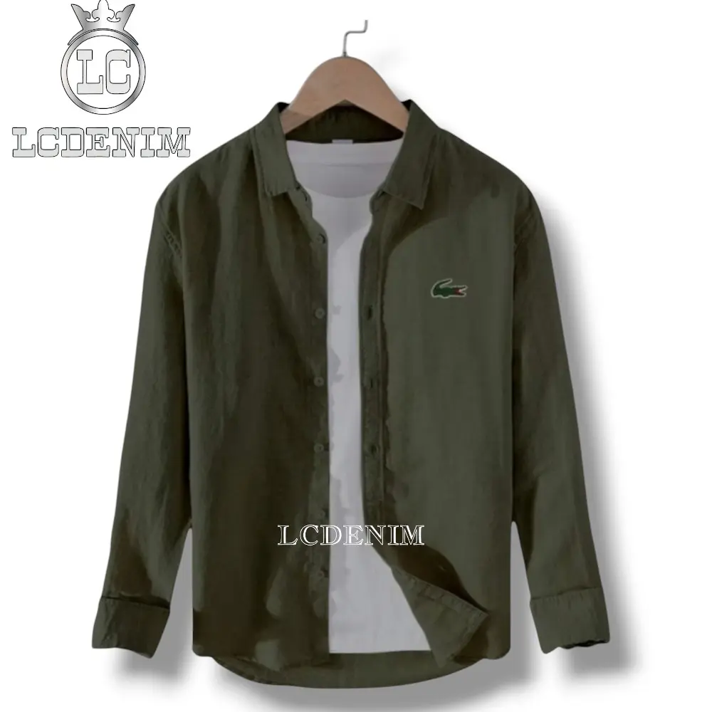 (BISA COD) KEMEJA KATUN LENGAN PANJANG PRIA KEMEJA DISTRO TERBARU KEMEJA LA COST TRENDY Kerah Formal Lembut Jeans Kombinasi Santai Nyaman Slimfit Hitam Casual Kancing Putih