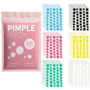 240/480/1200pcs Parches para acné faciales de dibujos animados, Parches para acné estilo estrella de moda y de alto valor, Múltiples especificaciones y colores