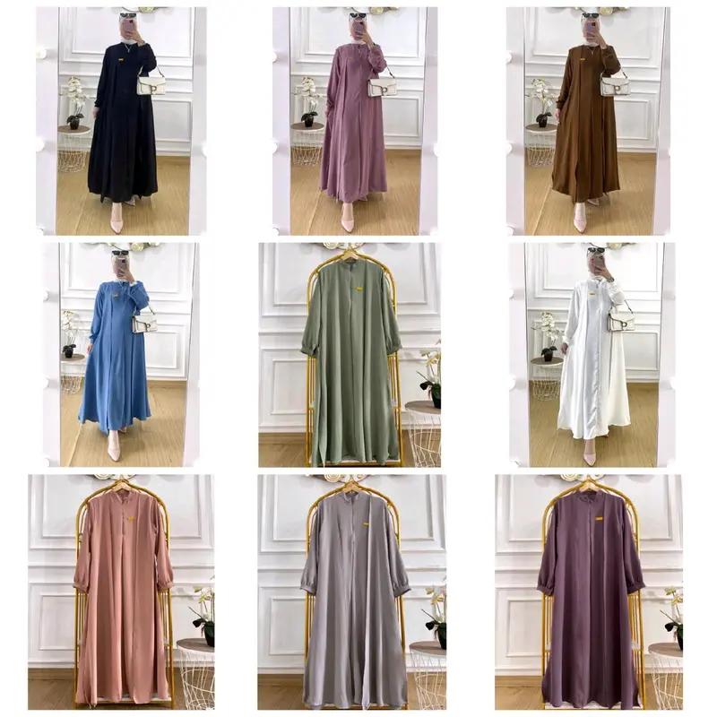 ZAHEERA DRESS CARDI CRINKLE AIRFLOW POLOS Mewah 1