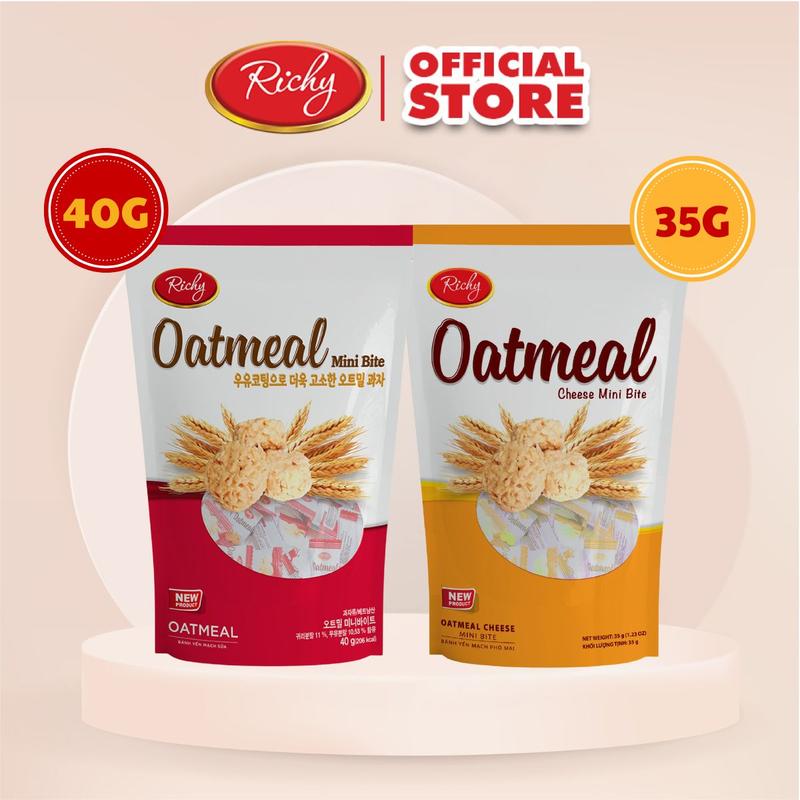Bánh Yến Mạch Richy 2 vị sữa và phô mai 35g, 40g bánh  ngũ Food cookie
