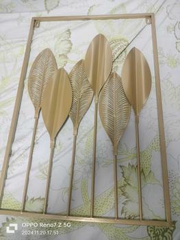 Product Review of 60cm*40cm Metal Wall Decor with Square Frame, Gold Leaf Artwork, Nordic Style, Hangable - Hanging from m**o 0