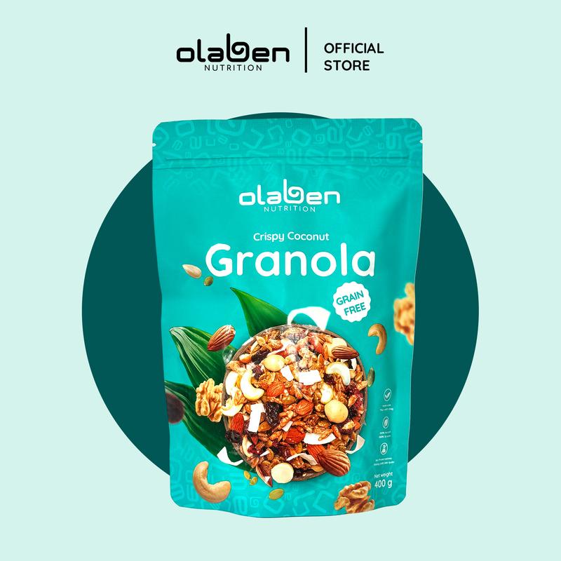  Granola Không Yến Mạch - Crispy Coconut No-Grain Granola - Premium Granola by Olaben Nutrition 