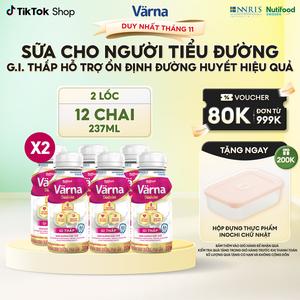 Combo 2 lốc 6 chai sữa bột pha sẵn Varna Diabetes (12 chai x 237ml)