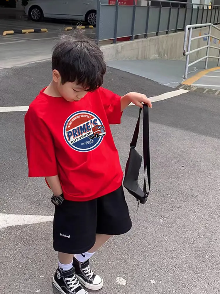 Girls' T-shirt, children's short sleeved children's clothing, new style, 100% pure cotton, half sleeved Korean version, boys' top, trendy and round neck
