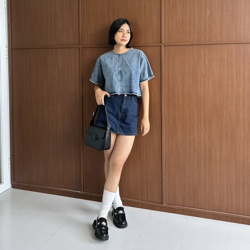 CLARYN  - Noeir Top - 2 Ways Jeans Top 3