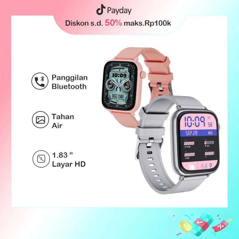 (BISA COD) Jam tangan smartwatch pria cewek,X12, 1.83”smartwatch android ios,parlent active smartwatch,Sport Tahan Air Bluetooth Smart Watch Pelacak Kebugaran Gelang Pedometer Heart Rate