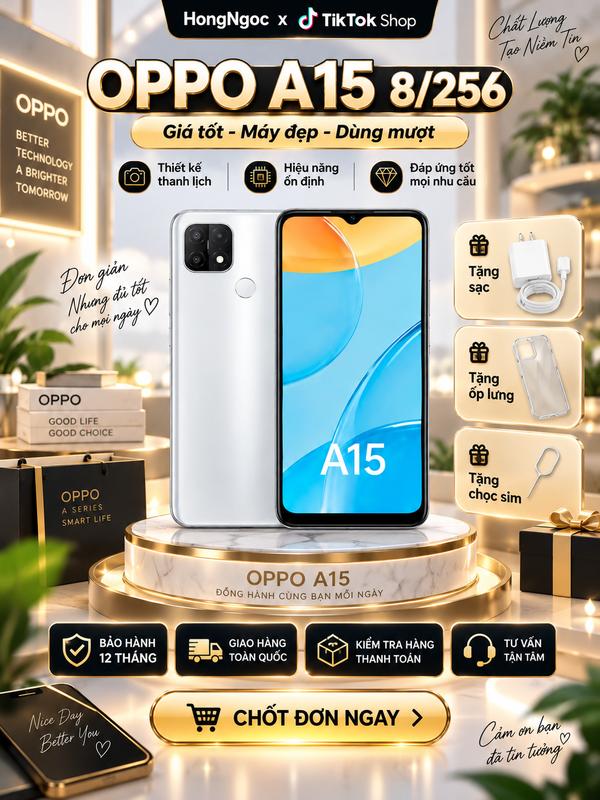 Điện Thoại OPPO A15 8GB/256GB | Máy Đẹp, Pin Trâu, Chạy Mượt | Bảo Hành 12…