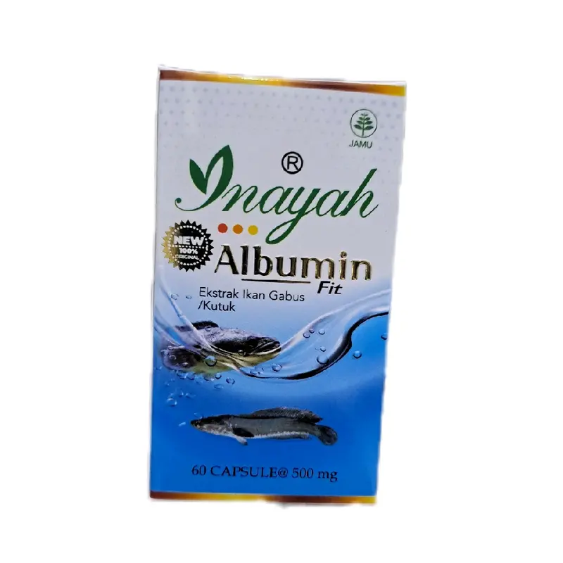 Suplemen Albumin Ekstrak Ikan Gabus Original  Inayah 60 Kapsul  membantu penyembuhan Pasca Operasi atau luka kemasan Baru all New 4