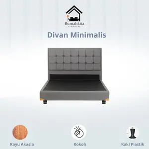 Divan dan Sandaran Minimalis (Bisa request Warna dan Model) Bed Kayu