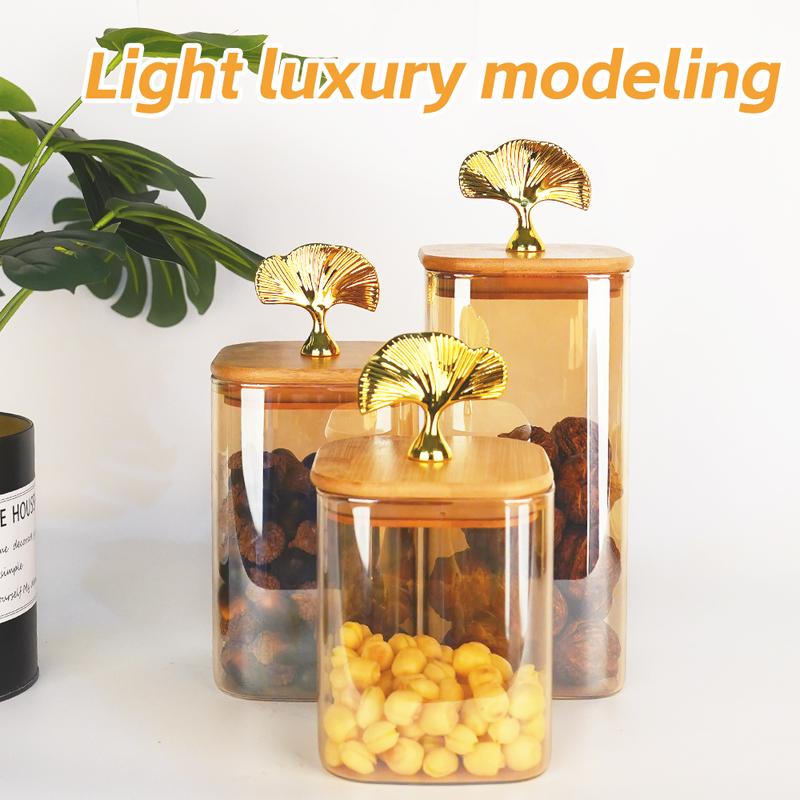 Toples Gold Toples Kaca Guci Penyimpanan Kaca Bening Rumah Meja Kopi Meja Permen Meja Atas Kotak Penyimpanan Retro Mewah Kotak Penyimpanan Disegel Ornamen Dekoratiftransparent Glass Storage Jars Home Toples Aesthetic Lebaran 1 Set Toples Kaca Aesthetic 5