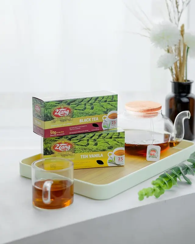 2Tang Vanilla Tea Teh Celup [3 box @25 kantong/ 2gr] Daun Hitam 4