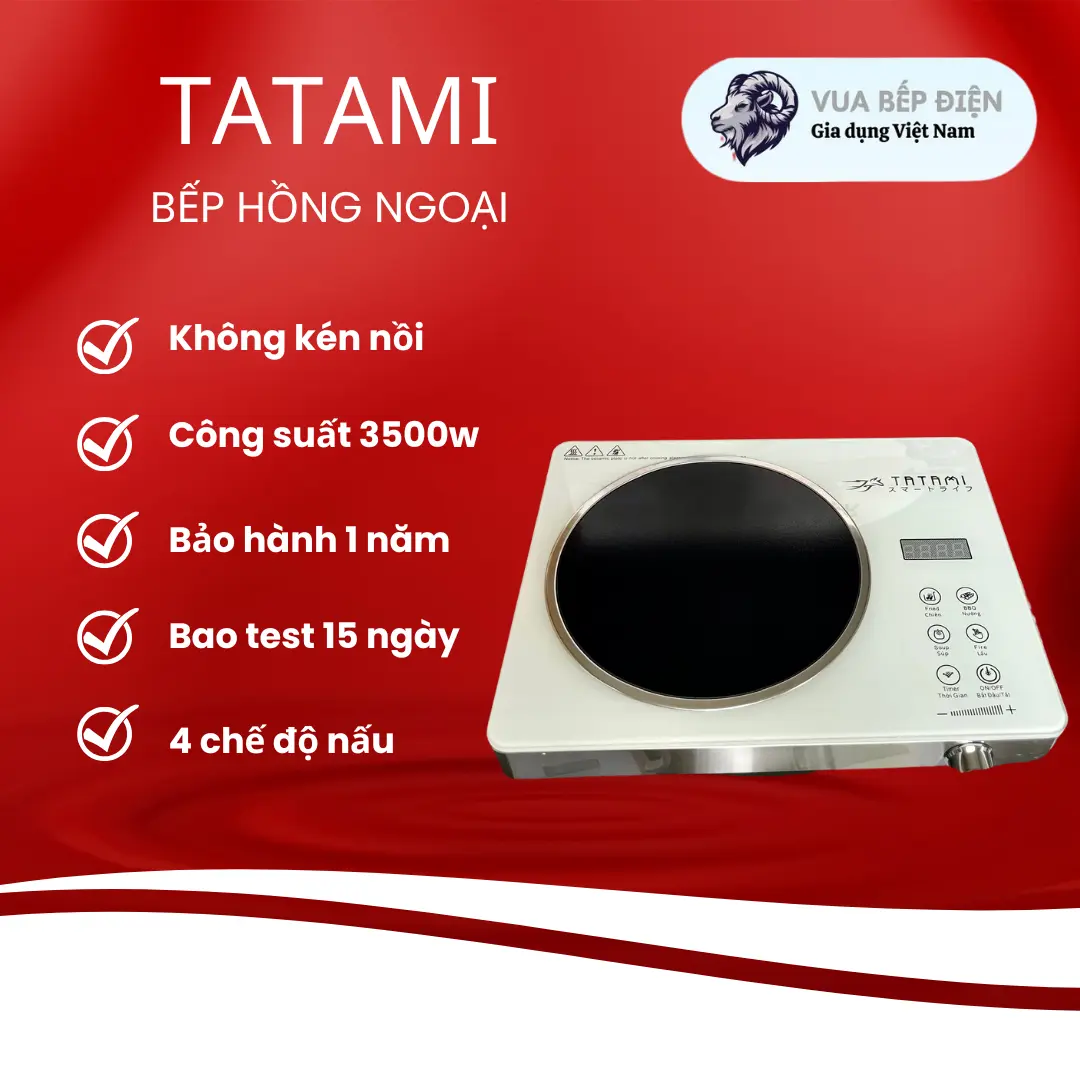 Bếp Hồng Ngoại TATAMI, Bếp Điện Hồng Ngoại Không Kén Nồi Điều Khiển Cảm Ứng Công Suất Lớn 3500W gốm