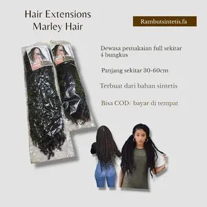 Rambut Sulam Afrika Kribo Curly Kerli Extension Marley Hair - Harga untuk 1 Ikat - Aksesoris