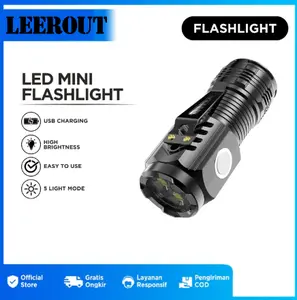 LEEROUT Jangkau panjang Kecerahan tinggi LED Senter Super TerangXHP100 800 Lumens Jarak JauhWaterproof High Power Flashlight tahan air